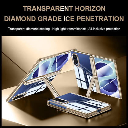 Electroplating Transparent Hinge Holder Phone Case, For Galaxy Z Fold8 5G, For Galaxy Z Fold8 Ultra 5G