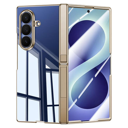 Electroplating Transparent Hinge Holder Phone Case, For Galaxy Z Fold8 5G, For Galaxy Z Fold8 Ultra 5G