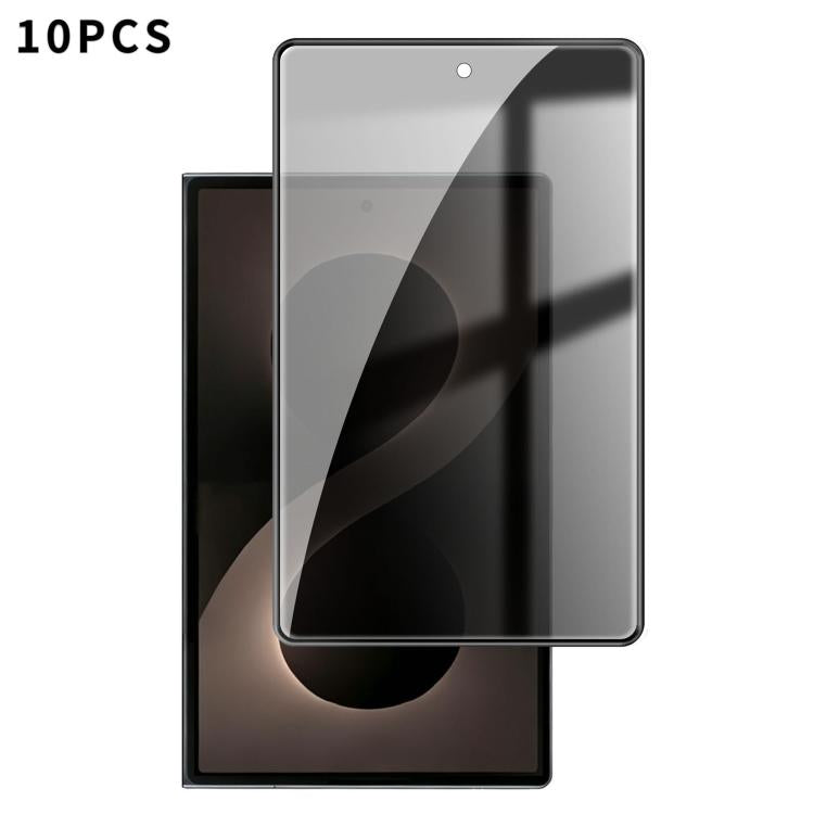 Kalebol 10pcs High-Aluminum Screen-Printed Full-Coverage Black-Border Privacy Tempered Glass Film, For Galaxy Z Fold8 5G Outer Screen, For Galaxy Z Fold8 Ultra 5G Outer Screen, For Galaxy Z Flip8 5G Outer Screen