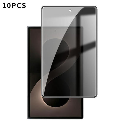 Kalebol 10pcs High-Aluminum Screen-Printed Full-Coverage Black-Border Privacy Tempered Glass Film, For Galaxy Z Fold8 5G Outer Screen, For Galaxy Z Fold8 Ultra 5G Outer Screen, For Galaxy Z Flip8 5G Outer Screen