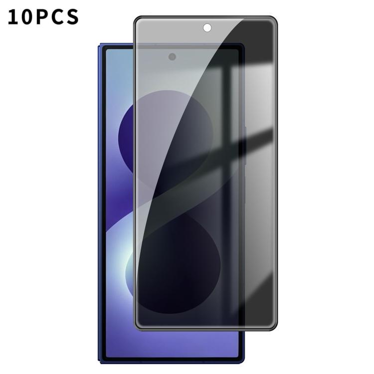 Kalebol 10pcs High-Aluminum Screen-Printed Full-Coverage Black-Border Privacy Tempered Glass Film, For Galaxy Z Fold8 5G Outer Screen, For Galaxy Z Fold8 Ultra 5G Outer Screen, For Galaxy Z Flip8 5G Outer Screen