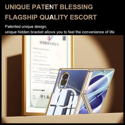 Electroplating Transparent Hinge Holder Magnetic Phone Case, For Galaxy Z Fold8 5G, For Galaxy Z Fold8 Ultra 5G
