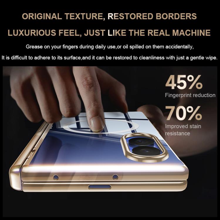 Electroplating Transparent Hinge Holder Magnetic Phone Case, For Galaxy Z Fold8 5G, For Galaxy Z Fold8 Ultra 5G