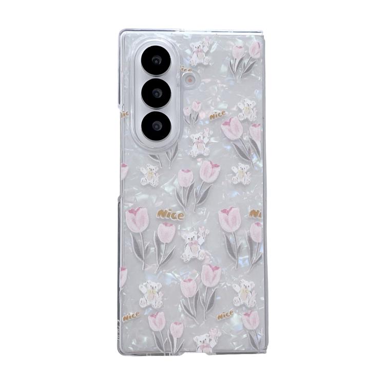 Pearlescent Shell Texture Flower Pattern Phone Case, For Galaxy Z Fold8 Ultra 5G, For Galaxy Z Flip8 5G