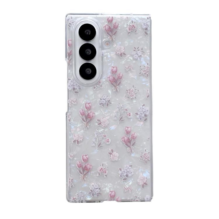 Pearlescent Shell Texture Flower Pattern Phone Case, For Galaxy Z Fold8 Ultra 5G, For Galaxy Z Flip8 5G