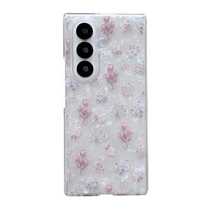 Pearlescent Shell Texture Flower Pattern Phone Case, For Galaxy Z Fold8 Ultra 5G, For Galaxy Z Flip8 5G