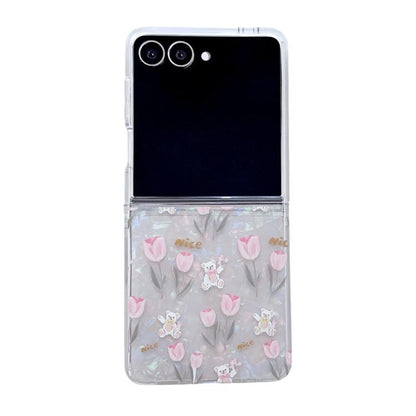 Pearlescent Shell Texture Flower Pattern Phone Case, For Galaxy Z Fold8 Ultra 5G, For Galaxy Z Flip8 5G