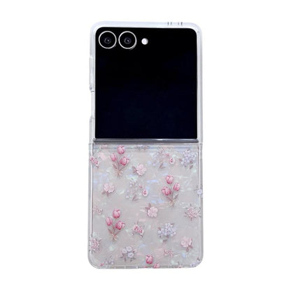 Pearlescent Shell Texture Flower Pattern Phone Case, For Galaxy Z Fold8 Ultra 5G, For Galaxy Z Flip8 5G