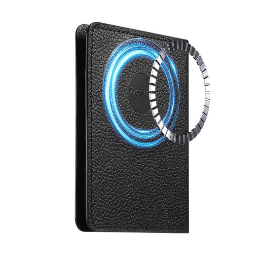 Denior V28 Litchi Texture Magnetic Vegan Leather Wallet Phone Card Holder, V28