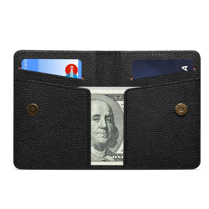 Denior V28 Litchi Texture Magnetic Vegan Leather Wallet Phone Card Holder, V28
