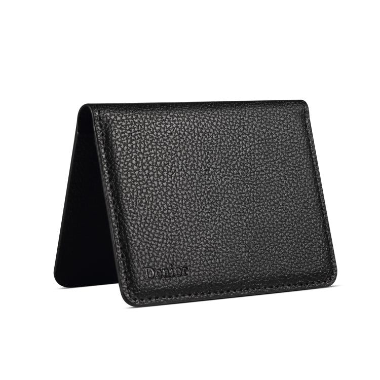 Denior V28 Litchi Texture Magnetic Vegan Leather Wallet Phone Card Holder, V28