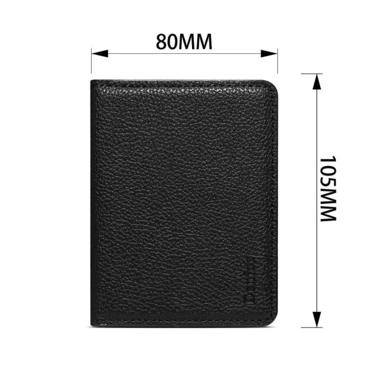 Denior V28 Litchi Texture Magnetic Vegan Leather Wallet Phone Card Holder, V28