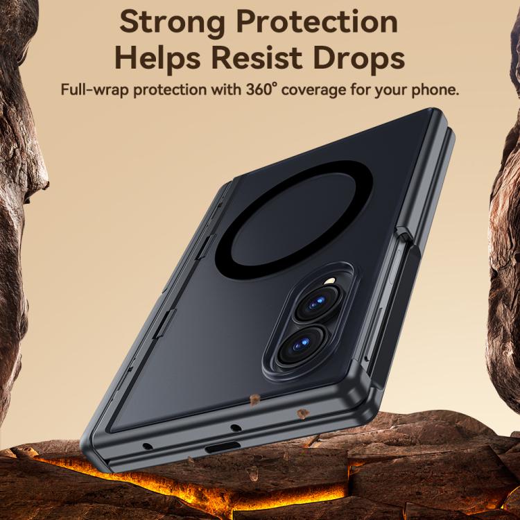 Intergrated Shell And Flim Translucent Hinge Holder Magnetic Phone Case, For Galaxy Z Fold8 5G