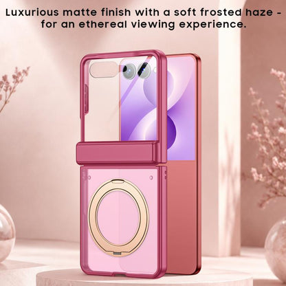 Intergrated Shell And Flim Skin Feel Translucent Magnetic Phone Case With Holder, For Galaxy Z Flip8 5G