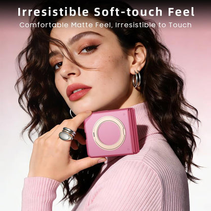 Intergrated Shell And Flim Skin Feel Translucent Magnetic Phone Case With Holder, For Galaxy Z Flip8 5G