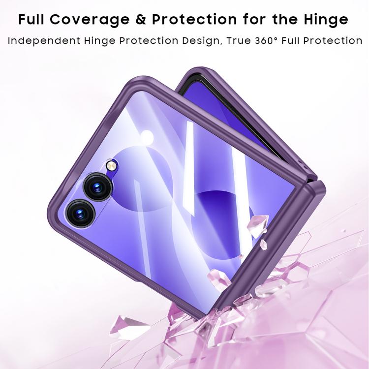Intergrated Shell And Flim Skin Feel Translucent Magnetic Phone Case With Holder, For Galaxy Z Flip8 5G
