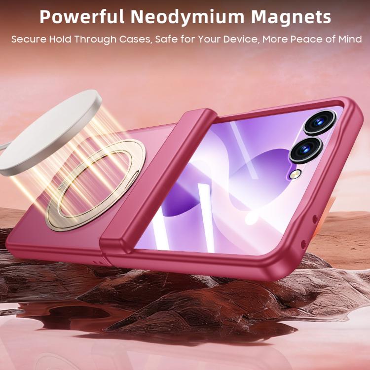 Intergrated Shell And Flim Skin Feel Translucent Magnetic Phone Case With Holder, For Galaxy Z Flip8 5G