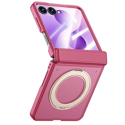 Intergrated Shell And Flim Skin Feel Translucent Magnetic Phone Case With Holder, For Galaxy Z Flip8 5G