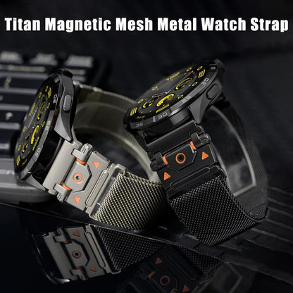 Titan Head Connector Milanese Magnetic Stainless Steel Watch Band, 20mm, 22mm