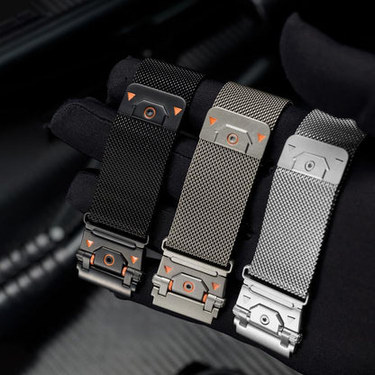 Titan Head Connector Milanese Magnetic Stainless Steel Watch Band, 20mm, 22mm