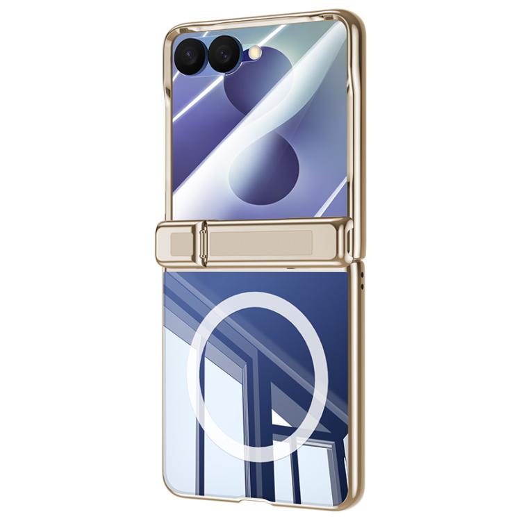Electroplating Transparent Hinge Holder Magnetic Phone Case, For Galaxy Z Flip8 5G