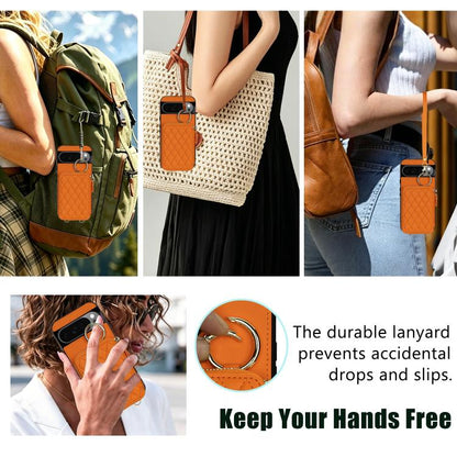 Crossbody Rhombic Hanging Ring Zipper Wallet RFID Phone Case, For Google Pixel 10 Pro XL / 9 Pro XL, For Google Pixel 10 / 10 Pro / 9 / 9 Pro