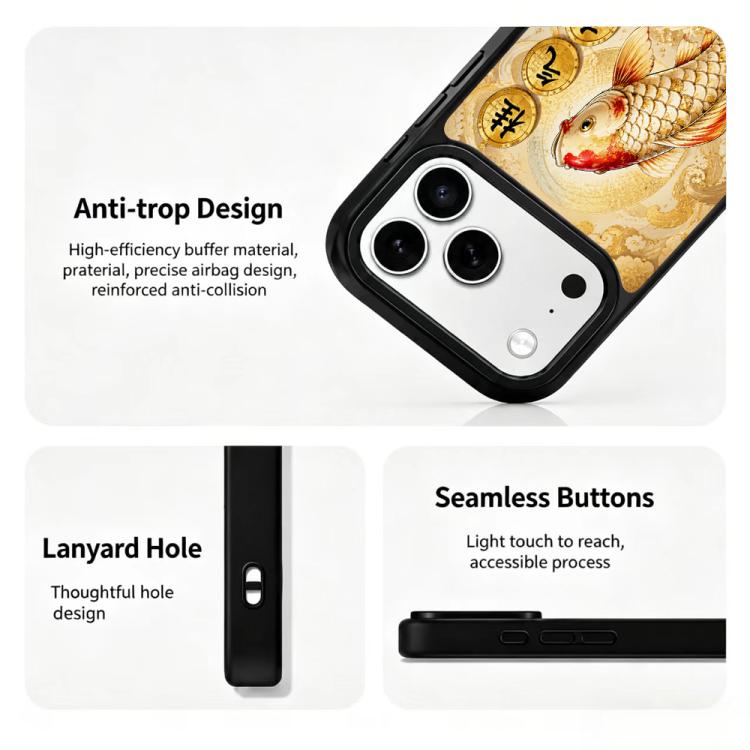 Gold Series PC Silicone Magnetic Phone Case, For iPhone 17 Pro Max, For iPhone 17 Pro