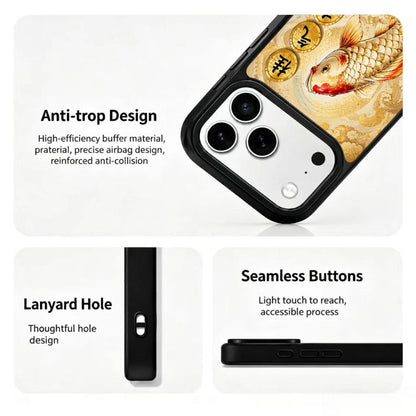 Gold Series PC Silicone Magnetic Phone Case, For iPhone 17 Pro Max, For iPhone 17 Pro