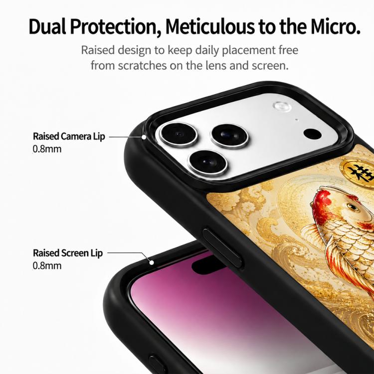 Gold Series PC Silicone Magnetic Phone Case, For iPhone 17 Pro Max, For iPhone 17 Pro