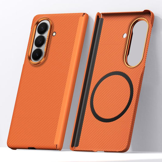 SULADA Kevlar Grid Patterned Skin Feel Magnetic Phone Case, For Galaxy Z Fold8 Ultra 5G, For Galaxy Z Fold7 5G