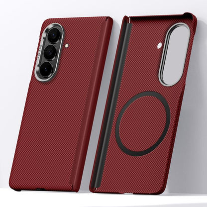 SULADA Kevlar Grid Patterned Skin Feel Magnetic Phone Case, For Galaxy Z Fold8 Ultra 5G, For Galaxy Z Fold7 5G