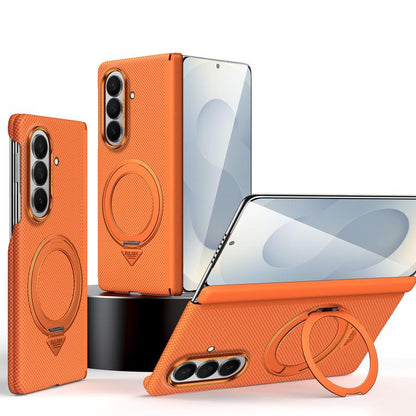 SULADA Kevlar Grid Patterned Skin Feel Rotation Magnetic Holder Phone Case, For Galaxy Z Fold8 Ultra 5G, For Galaxy Z Fold7 5G
