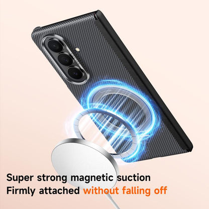SULADA Kevlar Grid Patterned Skin Feel Rotation Magnetic Holder Phone Case, For Galaxy Z Fold8 Ultra 5G, For Galaxy Z Fold7 5G