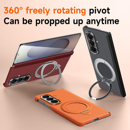 SULADA Kevlar Grid Patterned Skin Feel Rotation Magnetic Holder Phone Case, For Galaxy Z Fold8 Ultra 5G, For Galaxy Z Fold7 5G