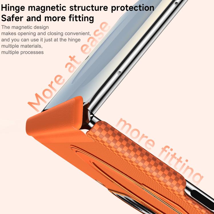 SULADA Kevlar Grid Patterned Skin Feel Rotation Magnetic Holder Phone Case, For Galaxy Z Fold8 Ultra 5G, For Galaxy Z Fold7 5G