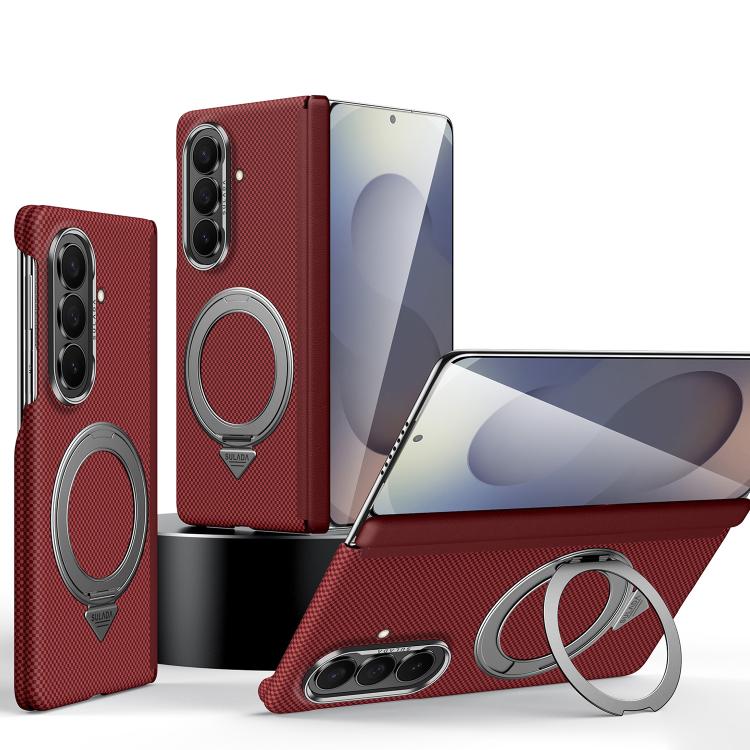 SULADA Kevlar Grid Patterned Skin Feel Rotation Magnetic Holder Phone Case, For Galaxy Z Fold8 Ultra 5G, For Galaxy Z Fold7 5G