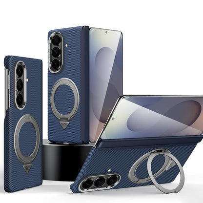 SULADA Kevlar Grid Patterned Skin Feel Rotation Magnetic Holder Phone Case, For Galaxy Z Fold8 Ultra 5G, For Galaxy Z Fold7 5G
