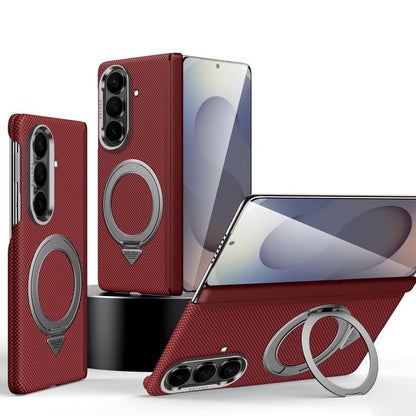 SULADA Kevlar Grid Patterned Skin Feel Rotation Magnetic Holder Phone Case, For Galaxy Z Fold8 5G, For Galaxy Z Fold8 Ultra 5G, For Galaxy Z Fold7 5G