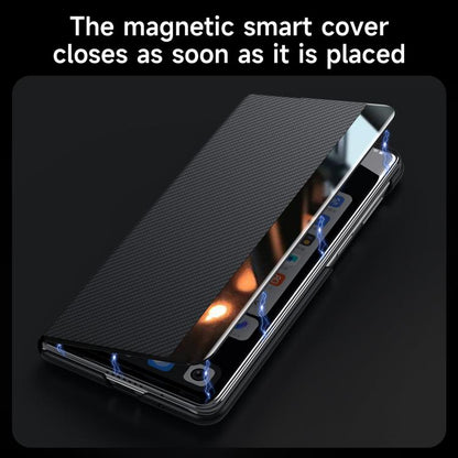 SULADA Kevlar 600D Texture Smart Window Leather Phone Case, For Galaxy Z Fold8 Ultra 5G