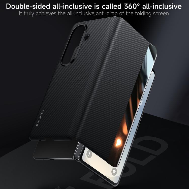 SULADA Kevlar 600D Texture Smart Window Leather Phone Case, For Galaxy Z Fold8 Ultra 5G