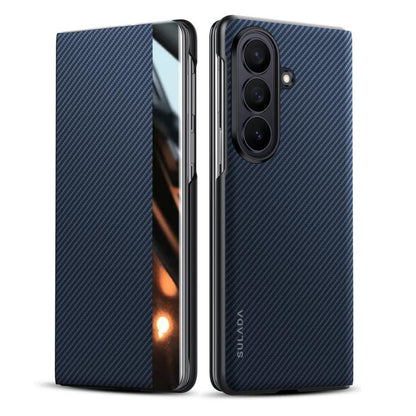 SULADA Kevlar 600D Texture Smart Window Leather Phone Case, For Galaxy Z Fold8 Ultra 5G