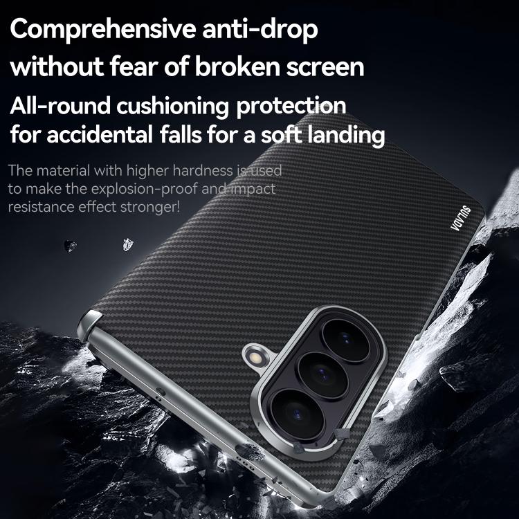 SULADA 600D Kevlar Texture PC Shockproof Phone Case, For Galaxy Z Fold8 Ultra 5G
