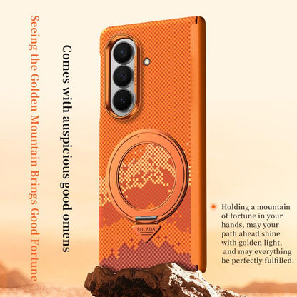 SULADA Kevlar Pixel Grid Texture Rotation Magnetic Holder Phone Case, For Galaxy Z Fold8 Ultra 5G, For Galaxy Z Fold7 5G