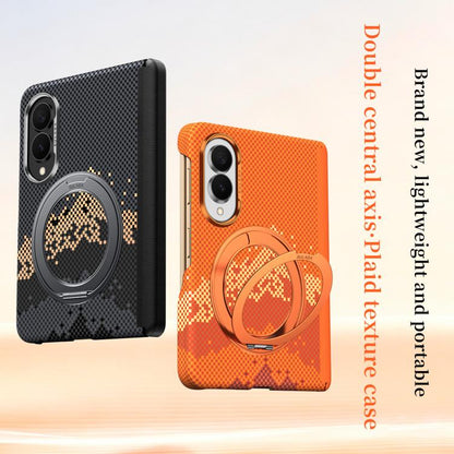 SULADA Kevlar Pixel Grid Texture Rotation Magnetic Holder Phone Case, For Galaxy Z Fold8 5G, For Galaxy Z Fold8 Ultra 5G, For Galaxy Z Fold7 5G