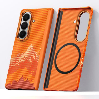 SULADA Kevlar Pixel Grid Texture Magnetic Phone Case, For Galaxy Z Fold8 Ultra 5G, For Galaxy Z Fold7 5G