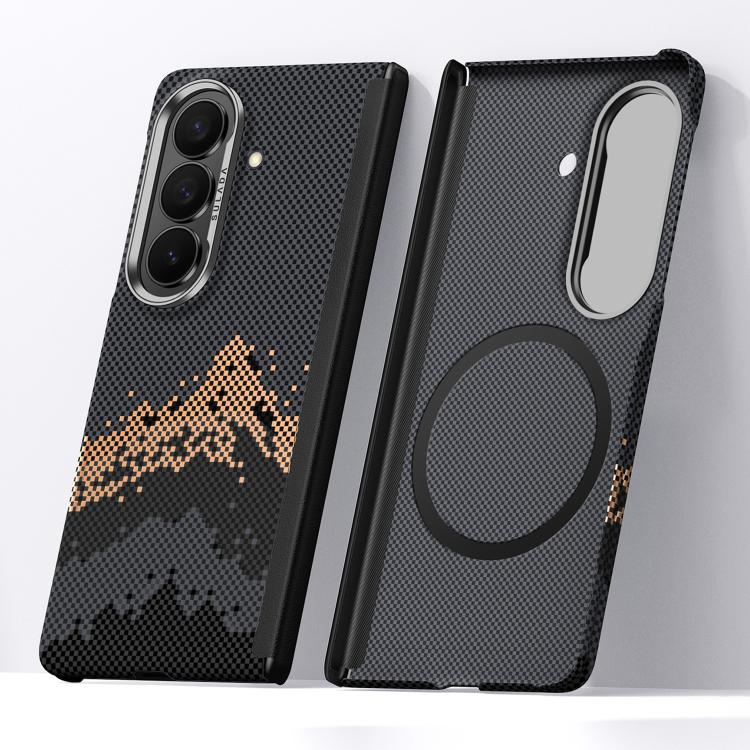 SULADA Kevlar Pixel Grid Texture Magnetic Phone Case, For Galaxy Z Fold8 Ultra 5G, For Galaxy Z Fold7 5G