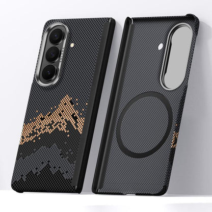 SULADA Kevlar Pixel Grid Texture Magnetic Phone Case, For Galaxy Z Fold8 Ultra 5G, For Galaxy Z Fold7 5G