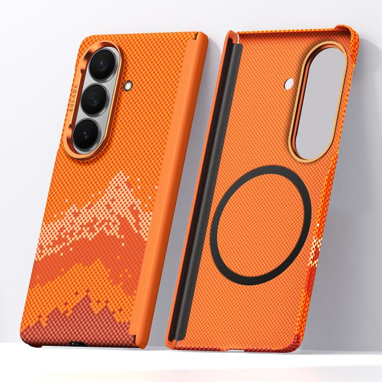 SULADA Kevlar Pixel Grid Texture Magnetic Phone Case, For Galaxy Z Fold8 Ultra 5G, For Galaxy Z Fold7 5G