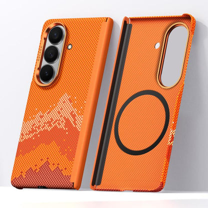 SULADA Kevlar Pixel Grid Texture Magnetic Phone Case, For Galaxy Z Fold8 Ultra 5G, For Galaxy Z Fold7 5G