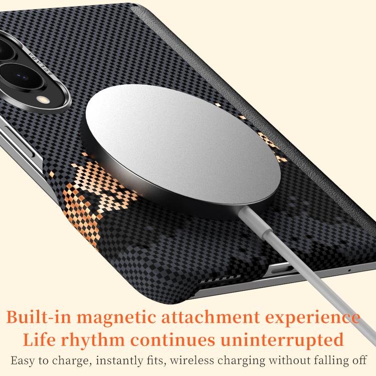 SULADA Kevlar Pixel Grid Texture Magnetic Phone Case, For Galaxy Z Fold8 5G, For Galaxy Z Fold8 Ultra 5G, For Galaxy Z Fold7 5G
